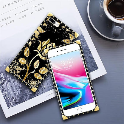 Compatible with iPhone 8 Plus 7 Plus Case, Shine Gold Rose Luxury Golden - Image 6