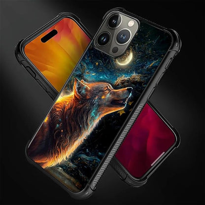 for iPhone 16 Pro Max Case, Star Cave Hungry Wolf Pattern Graphic Design Girl - Image 4