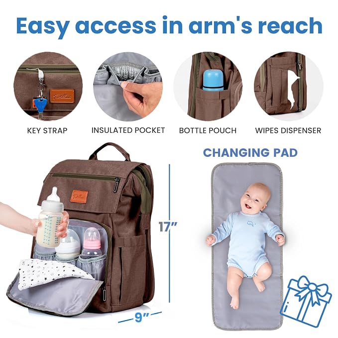PILLANI Baby Diaper Bag Backpack - Image 3