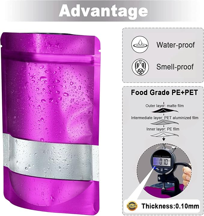 3.5"x5" 120pcs Mylar Bags for Food Storage, Smell Proof Bag - Image 5
