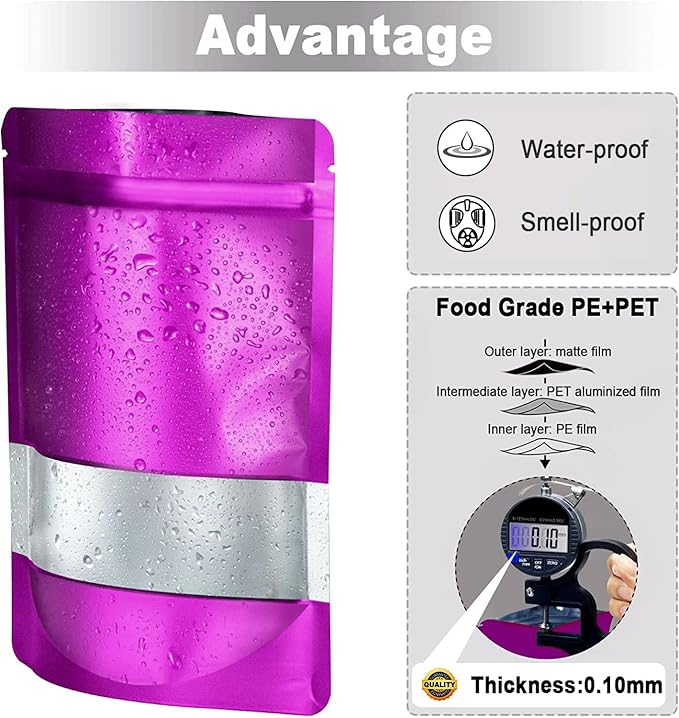5.5"x7.8" 120pcs Mylar Bags for Food Storage, Smell Proof Bag - Image 5