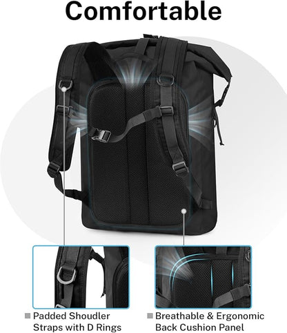 Gonex Ultralight Waterproof TPU Backpack, 35L Roll Top Dry Bag - Image 4