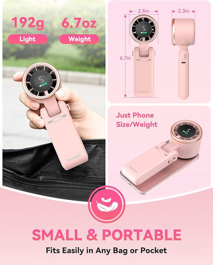 PlayHot Portable Handheld Turbo Fan, 5-Speed Personal Fans, 5000mAh - Image 6