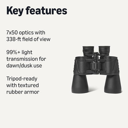 Amazon Basics 7x50 High Power Binoculars, Wide Field of View, FMC Optics - Image 2