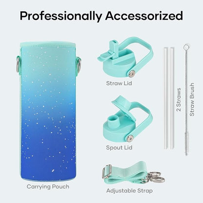 BUZIO 24 oz Insulated Water Bottle, Stainless Steel Wide Mouth Water Flask - Image 6