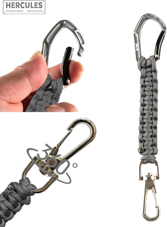 HERCULES Paracord Keychain Set – 2 Pack Lanyard Rope - Image 3