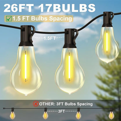 26FT Outdoor String Lights Waterproof - Image 2