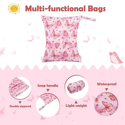 ALVABABY 3pcs Cloth Diaper Wet Dry Bags Waterproof Reusable - Image 3