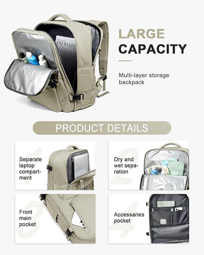 WONHOX Large Travel Backpack Carry on Flight Approved Laptop Work Business - Image 4