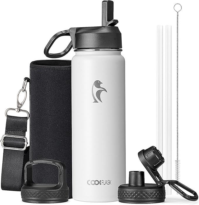 Coolflask Water Bottle 24 oz Insulated by Coolflask