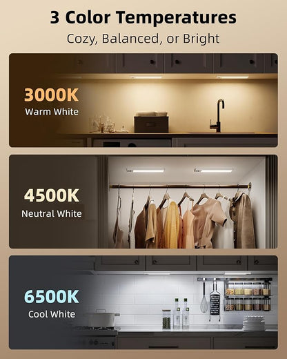 EZVALO 3-Pack Under Cabinet Lighting, 2400mAh Rechargeable Motion Sensor Light - Image 7