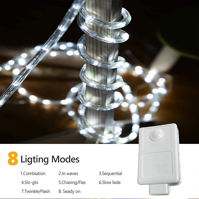 100ft LED Rope Lights Outdoor, 720 LED Connectable and Flexible Tube Lights - Image 3