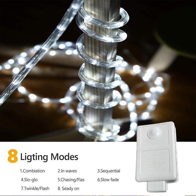 200ft LED Rope Lights Outdoor, 1440 LED Flexible Tube Lights - Image 3