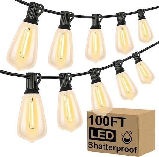 Brightever LED Outdoor String Lights 100FT Patio Lights by Brightever