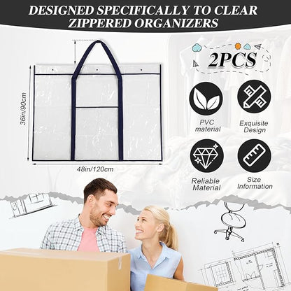 Windyun 2 Pack Large Poster Storage Bag 48" x 36" Bulletin Board Holder Art - Image 2