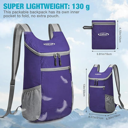 G4Free 11L Ultra Lightweight Backpack Small Foldable Rucksack Unisex Hiking Bag - Image 4