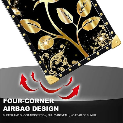 Compatible with iPhone 16 Pro Max Case, Shine Gold Rose Luxury Golden Decoration - Image 7