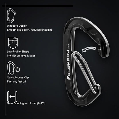 FresKaro 5pcs Nano Carabiner Clips, 8kN 1798lbs, Small Sturdy, Reliable - Image 3