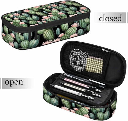 Vintage Cactus Pencil Holder Bag Cute Pink Flower Spikes Summer Pencil Case - Image 7