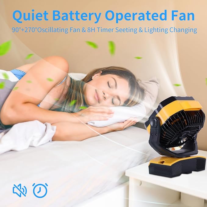 WESTTREE Camping Fan 20000mAh Rechargeable Battery Operated fan Outdoor Tent Fan - Image 6