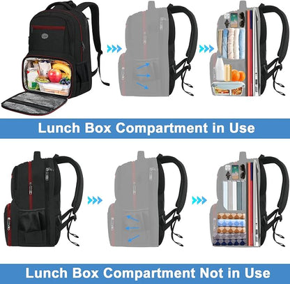 MATEIN Mens Backpack with Lunch Box, Sturdy Padded 17 Inch Laptop Backpack - Image 3
