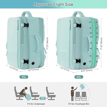 Sinaliy Large Travel Backpack for Women, 40L Carry On Backpack, 17 Inch Laptop - Image 3
