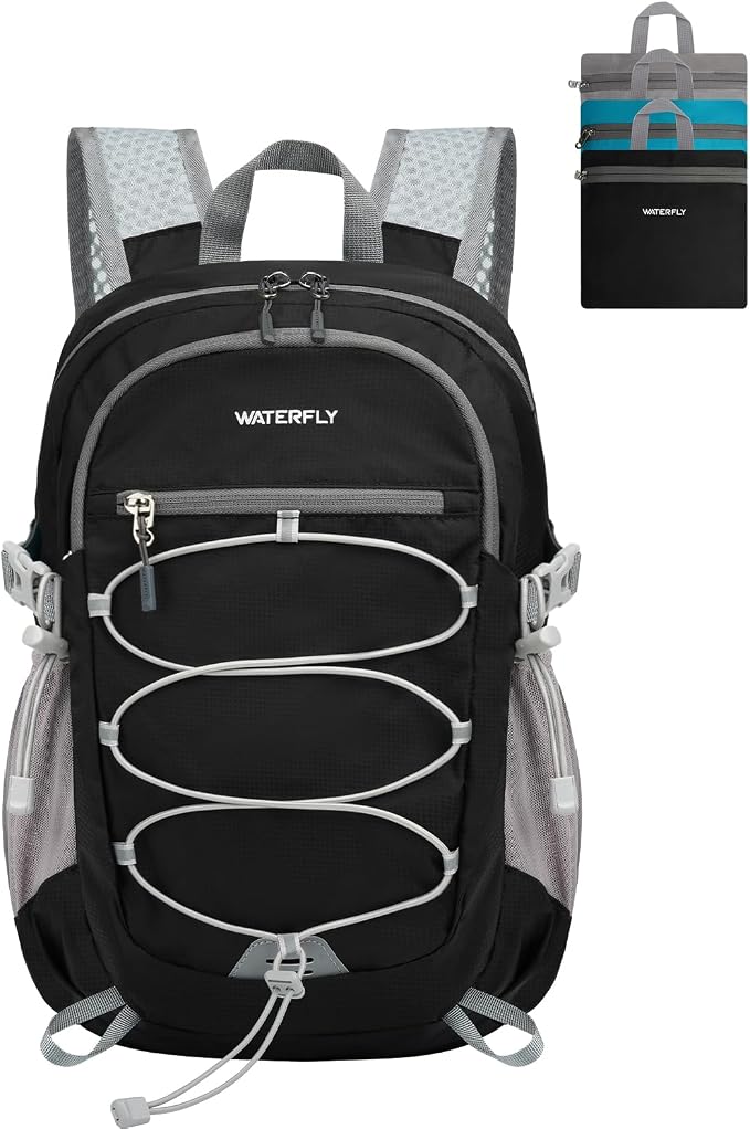 WATERFLY Small Lightweight Packable Backpack: 15L Mini Ultra Light Foldable by Waterfly