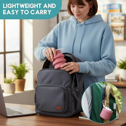 LemonRoad 4 Pcs 20 oz Portable Collapsible Water Bottles Reusable Silicone - Image 5