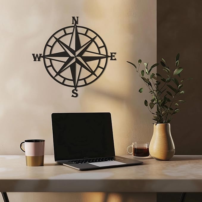 Violaura Compass Rose Metal Wall Art - Image 6