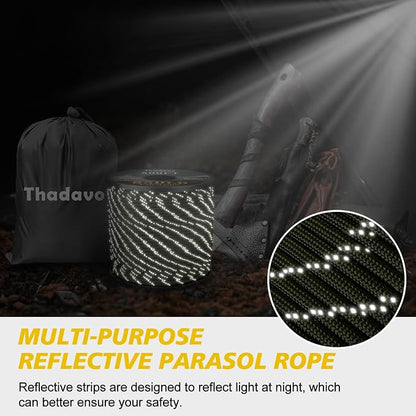 Reflective Paracord Rope 850Ib, 50/100/200/500/1000ft 4MM 11 Strand Parachute - Image 5