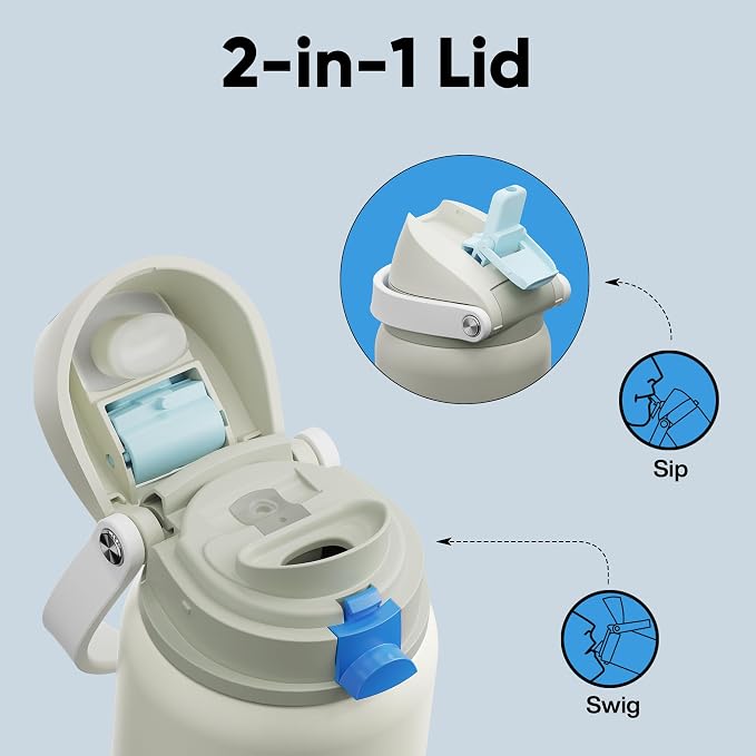 Insulated Water Bottle with Straw - Image 3