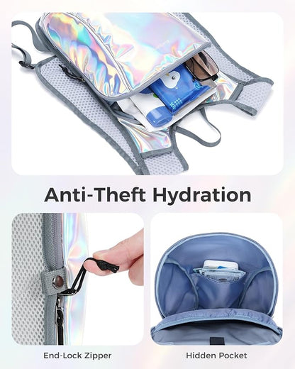 Blue Quartz Rave Hydration Backpack, Reflective Hiking Pack - Image 5