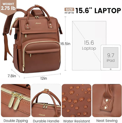 LOVEVOOK Leather Laptop Backpack - Image 4