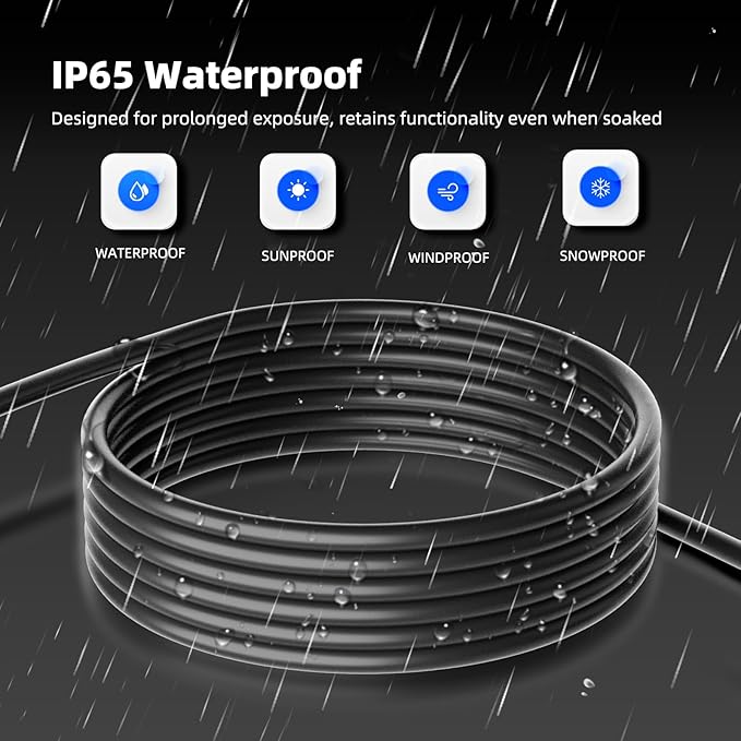 15 FT Outdoor Extension Cord Waterproof, 3-Prong Power Cord, 16 AWG SJTW - Image 4
