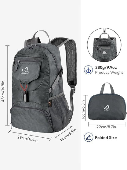 WATERFLY Small Lightweight Packable Backpack: 20l Ultra Light Foldable Travel - Image 2