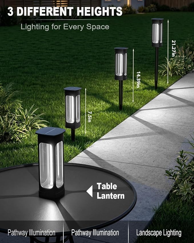 Solar Pathway Lights Outdoor 6 Pack, Upgraded Brighter 6 Inch extended filament - Image 7