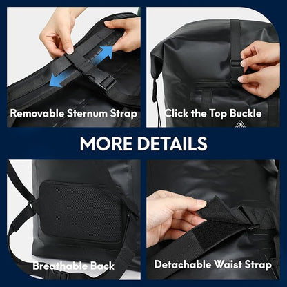 Haimont Large Waterproof Dry Backpack IPX7 Roll-top Dry Marine Dry Bag - Image 4