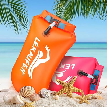 Swim Buoy for Open Water 2 Pack, 20L Swim Safety Float Waterproof Dry Bag for - Image 8