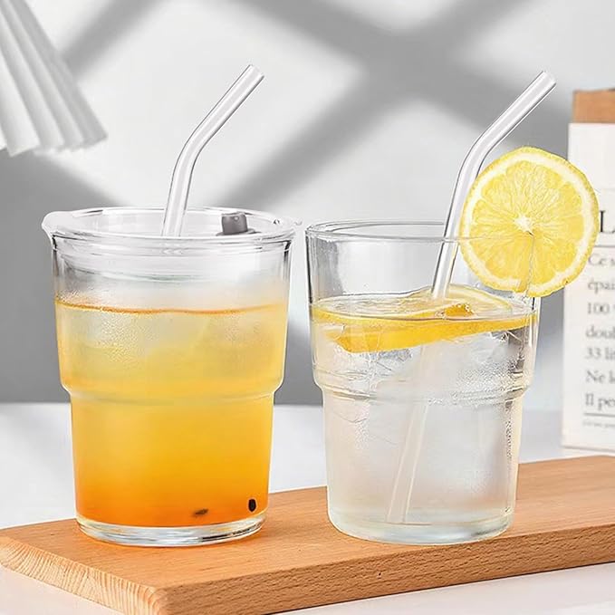 2PCS Glass Cups With Lids And Straws, Iced Coffee Cup, 15Oz/450ml Iced Coffee - Image 7
