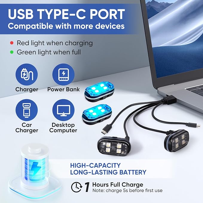 Upgraded 4LEDs 6PCS Wireless LED Strobe Lights - Image 5