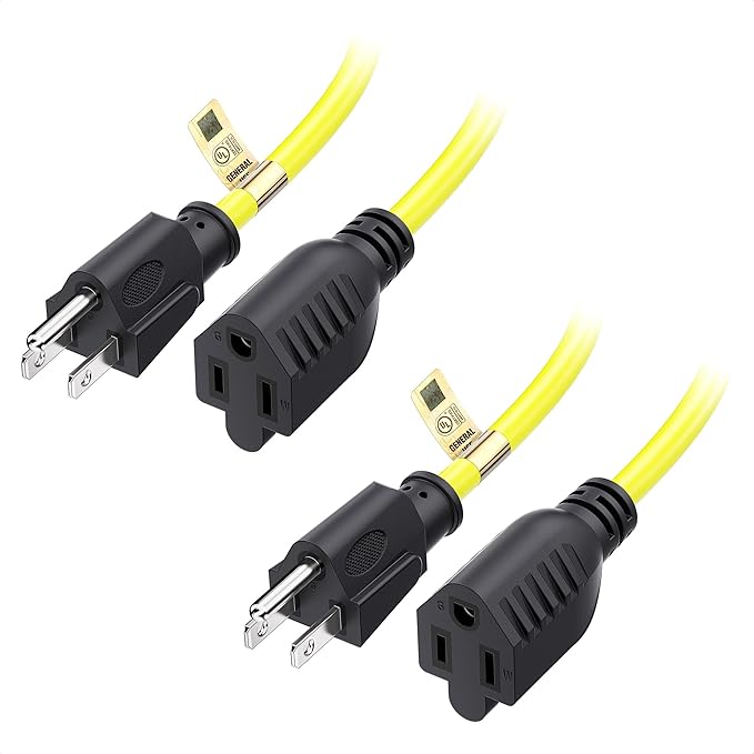 Cable Matters 2-Pack 16 AWG Heavy Duty 13A Power Extension Cord - 6ft by CableMatters