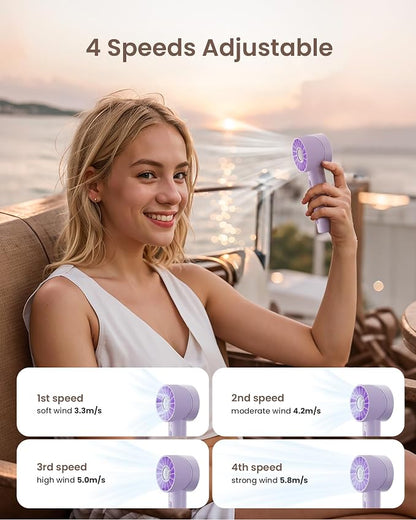 Portable Mini Handheld Turbo Fan, 4 Speed High Velocity Personal Cooling Device - Image 5