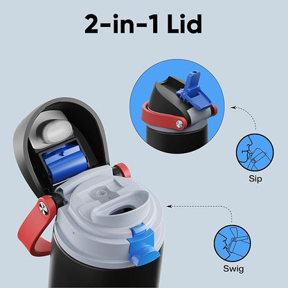 Insulated Water Bottle with Straw - Image 3