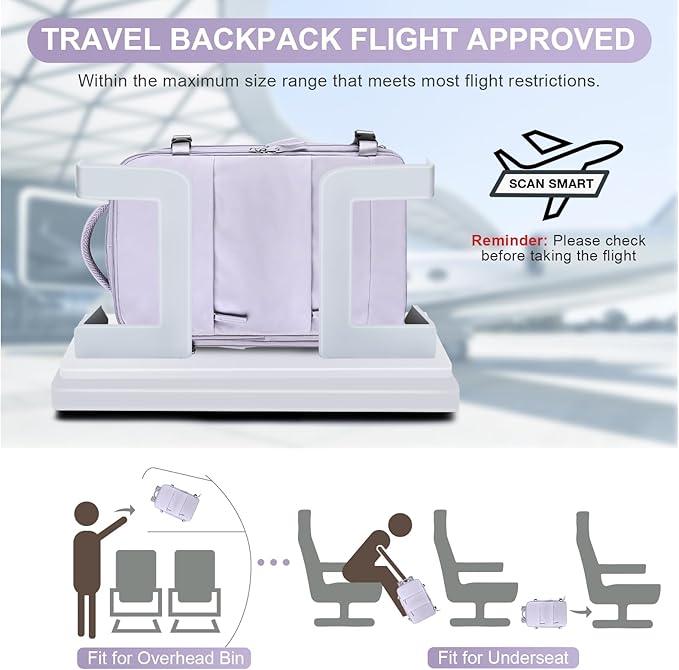 coofay Travel Backpack Carry on Flight Approved Mochila De Viaje Personal Item - Image 2