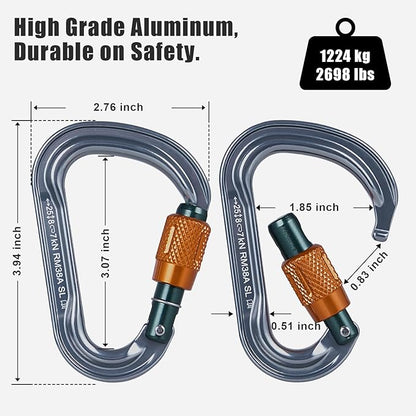 SOB Heavy Duty Steel Carabiner Clips -Auto Locking Climbing Carabiner, - Image 2