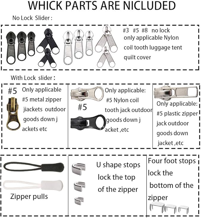 Meikeer 252-Piece Zipper Repair Kit - Image 3