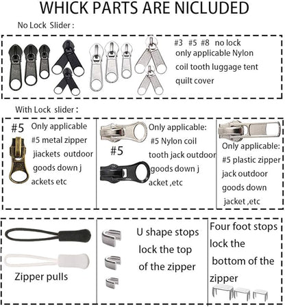 Meikeer 252-Piece Zipper Repair Kit - Image 3