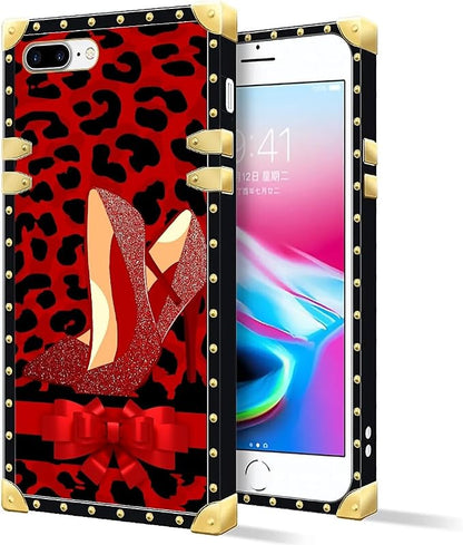 Compatible with iPhone 8 Plus 7 Plus Case, Elegant High Heels Luxury Golden - Image 2