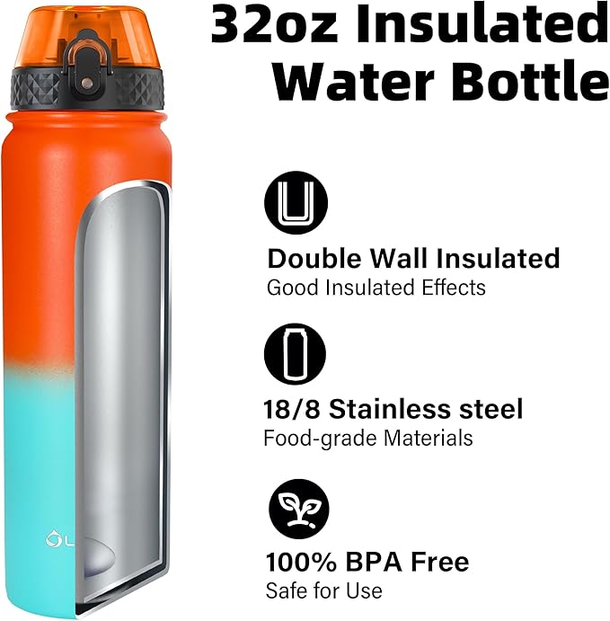Oldley Insulated Water Bottle 32oz Water Bottles - Image 4