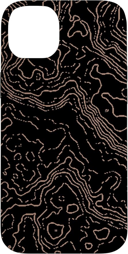 Topography Black & Brown Abstract Pattern Topographic Map Case by Unknown
